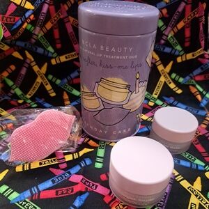 NCLA Beauty All Natural Lip Treatment Duo set, Lip Scrub & Balm, Birthday Cake